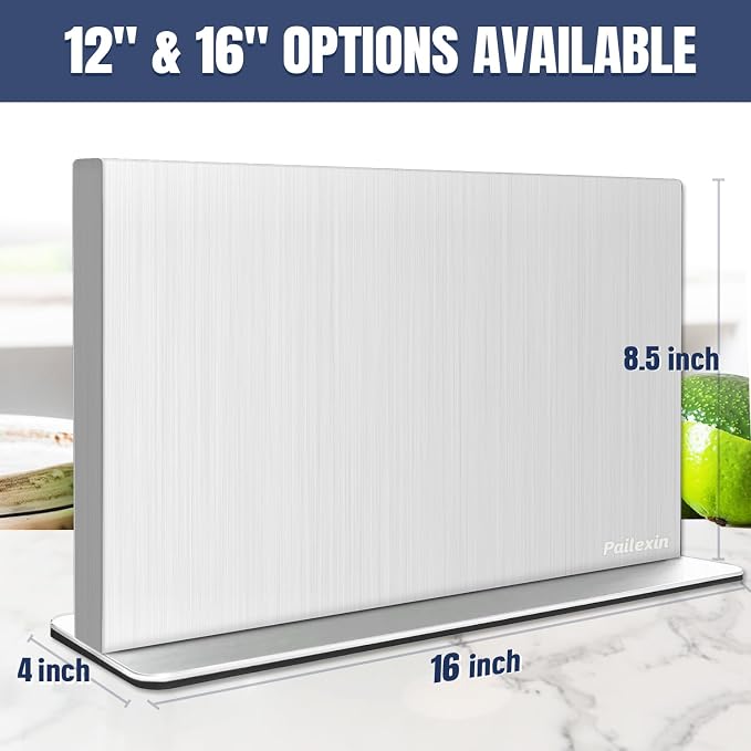 Magnetic Knife Block Without Knives— Stainless Steel Double-Sided Magnetic Knife Holder Stand with Strong Magnets, Knife Storage Organizer for Kitchen Counter top, 16 inch - Image 5