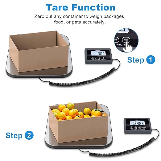 THINKSCALE 440lb Digital Shipping Scale, 1oz Accurate Postal Scale | Large Backlit LCD, Hold/Tare Function, USB & Battery Power for Packages, Luggage, Mailing and Small Business - Image 5