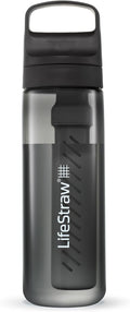 LifeStraw Go Series BPA-Free Water Filter Bottle, 22 oz, Nordic Noir | Plastic Water Filter Bottle for Travel and Everyday use removes Bacteria, parasites and microplastics, Improves Taste by LifeStraw