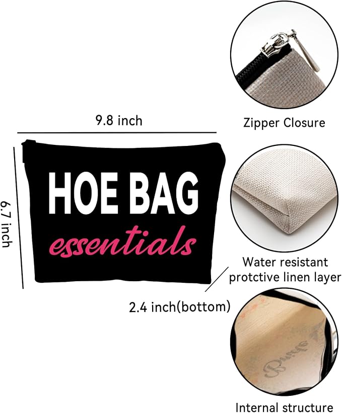 ZUYUROU Funny Gifts for Women, Friends, Hostess Gift Ideas Cool Gifts for Women Girls Birthday Gift Ideas Gag gifts Girls Weekend Overnight Fun Makeup Travel Bag Cosmetic Bag-Black - Image 2