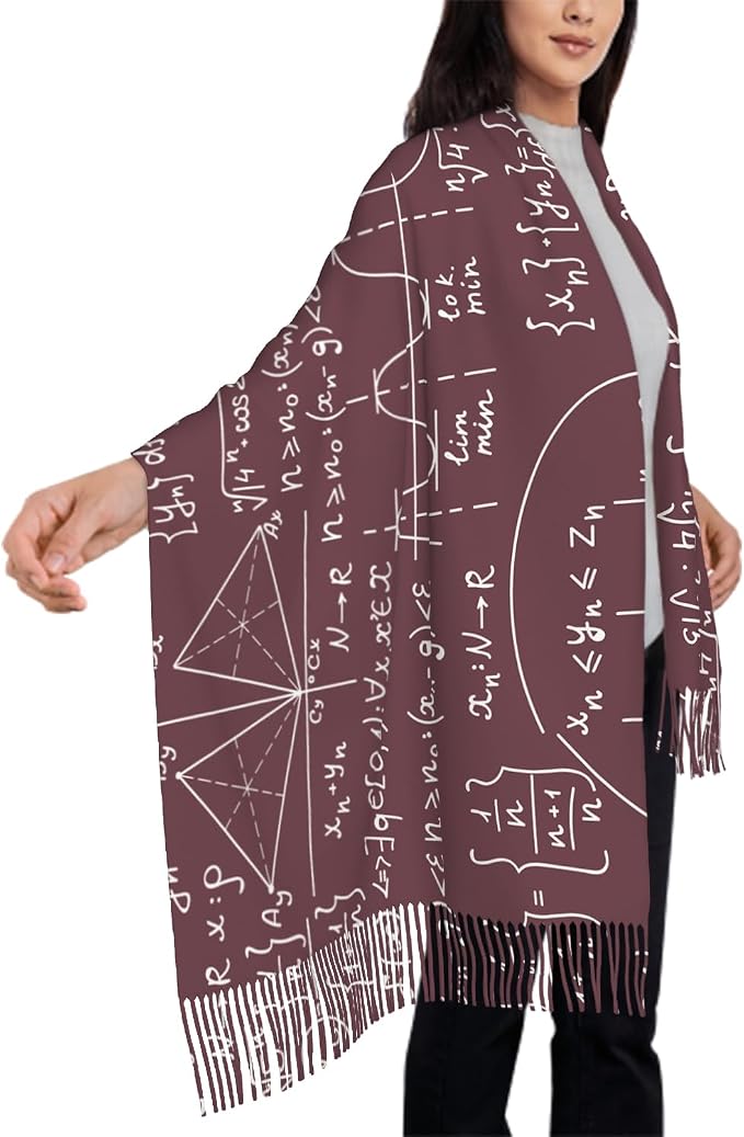 IBILIU Oversize Scarf for Women Floral Flower Purple Prune Color Scarf Tassel Scarves Fall Winter Shawl Wraps - 77.6 x 28.3in - Image 4