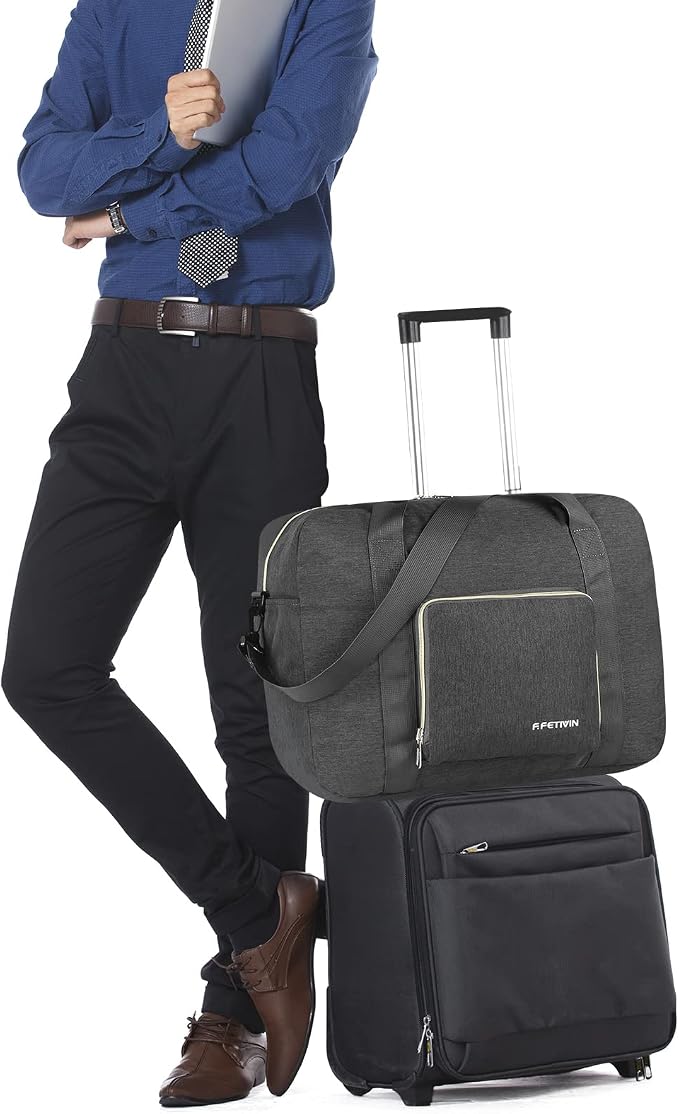 F.FETIVIN Personal item travel bag 18x14x8 for Spirit Airlines Lightweight carry on duffle bag for Gym,Sports,Vacation(Grey) - Image 5
