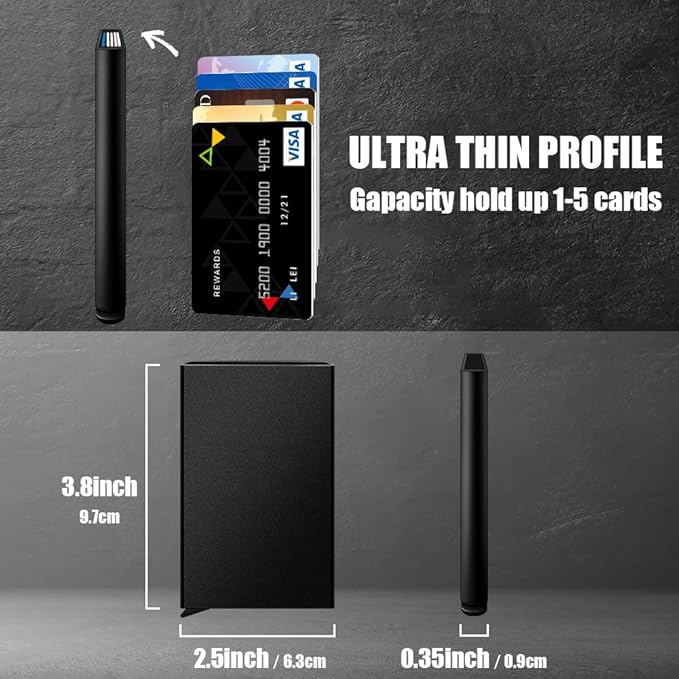 FurArt Slim Minimalist Wallet RFID Credit Card Holder for Men | slim minimalist compact rfid id window thin - Image 3
