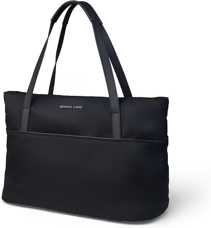 Tote Handbag. Personal Item, Carry-On Luggage Origami Tote Bag. Weekender Travel Bag, Black by NomadLane