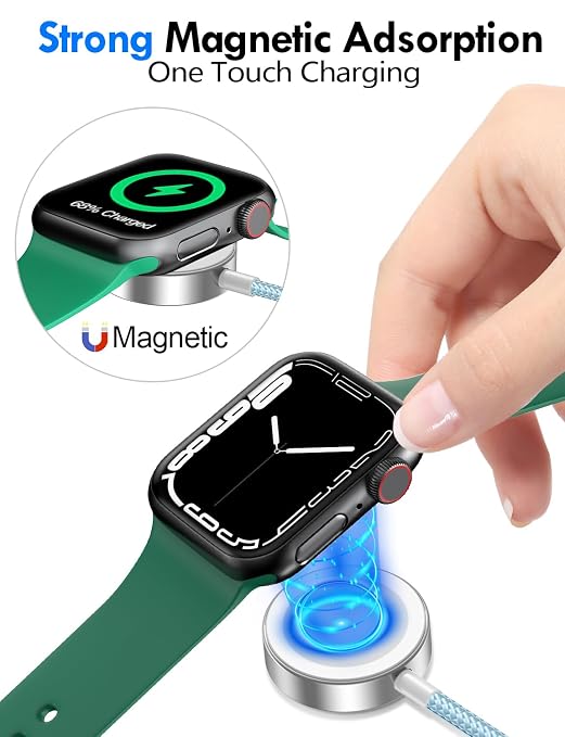 2Pack Travel Essentials for Apple Watch Charger,3-in-2 Multi Charging Cable | Cruise Vacation Camping Essentials for iPhone Charger,Type C/Lightning for iWatch,iPhone 17-12,Xbox Series X&S-4FT Blue - Image 6
