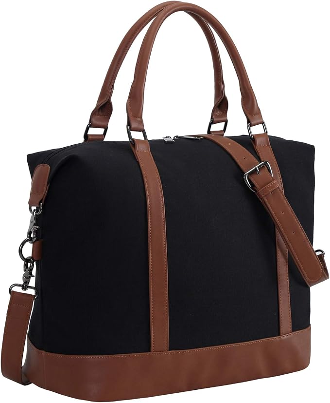 Bluboon Travel Tote Bags with Zipper Ladies Canvas Bag Weekender Overnight Bag for Women Carry on Duffel Bag Trolley Sleeve by BLUBOON