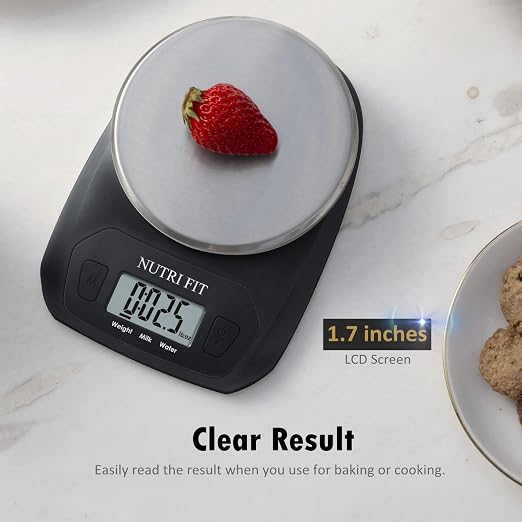 Digital Food Scale Small Kitchen Scales Weight in Grams Oz Black | Stainless Steel Panel, 1g Increment, Max 11lbs, Extra-Small Size, Smart Tare, Cooking Baking Weight Loss, Backlit LCD Display - Image 6