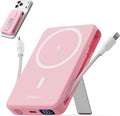 No More Forget Cables! 10000mAh Ultra Slim Magnetic Power Bank, Built-in USB-C & iPhone Cable, 20W Portable Charger with Foldable Stand, for iPhone 17/16/15/14/13/12 Series by Unknown