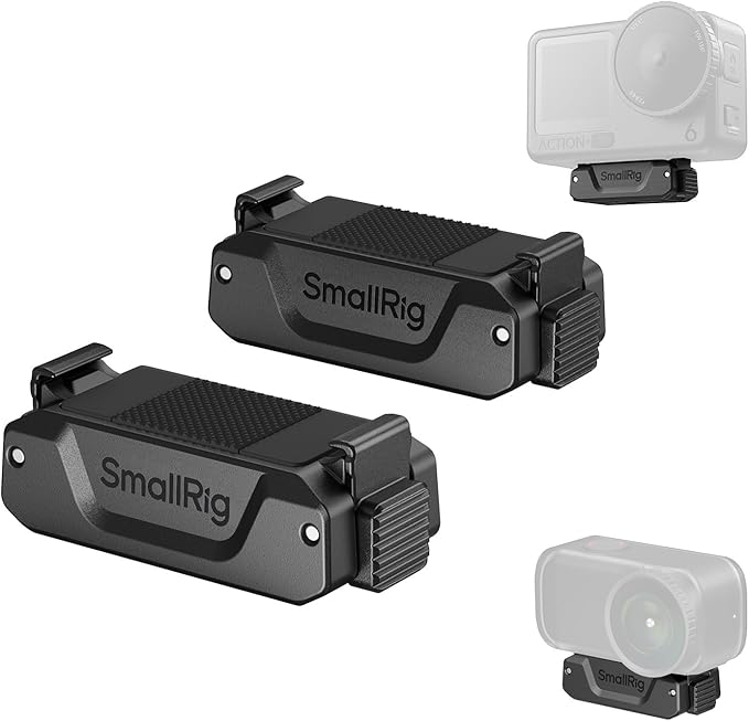 SmallRig Action 6 / Nano Magnetic Quick-Release Adapter Mount for DJI Osmo Action 6 / Osmo Nano, 2 PCS with 1/4"-20 Threaded Hole for Tripod/Selfie Stick | 2 PCS with 1/4"-20 Threaded Hole for Tripod / Selfie Stick - 5779B by SmallRig