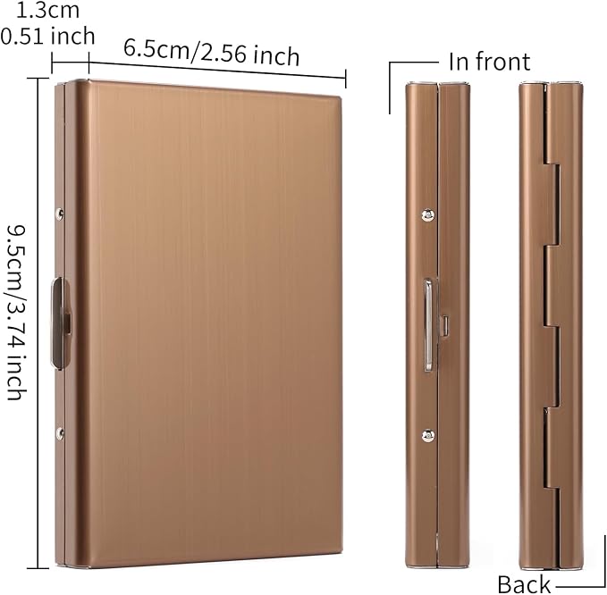 Stainless Steel Credit Card Wallet RFID Blocking Metal Case Pocket Business Card Holder for Women and Men - Image 3