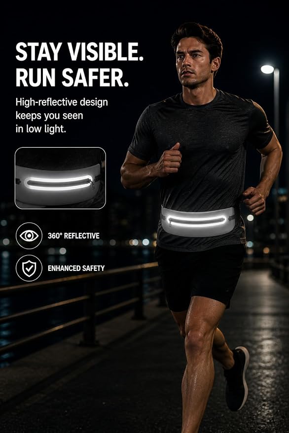 Slim No-Bounce Running Belt - Waterproof Exercise Waist Pack for Marathons, Hiking & Dog Walking - Hidden Travel Money Belt for Phones - Image 3