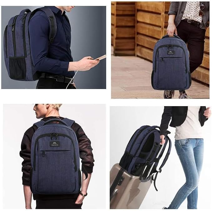 MATEIN Blue Laptop Backpack, Slim Travel Backpack with Laptop Compartment | Fits 15.6 Inch Notebook, Anti Theft Pocket, College Student Daypack, Teenager Gift, Computer Daily Bag for Men Women - Image 6