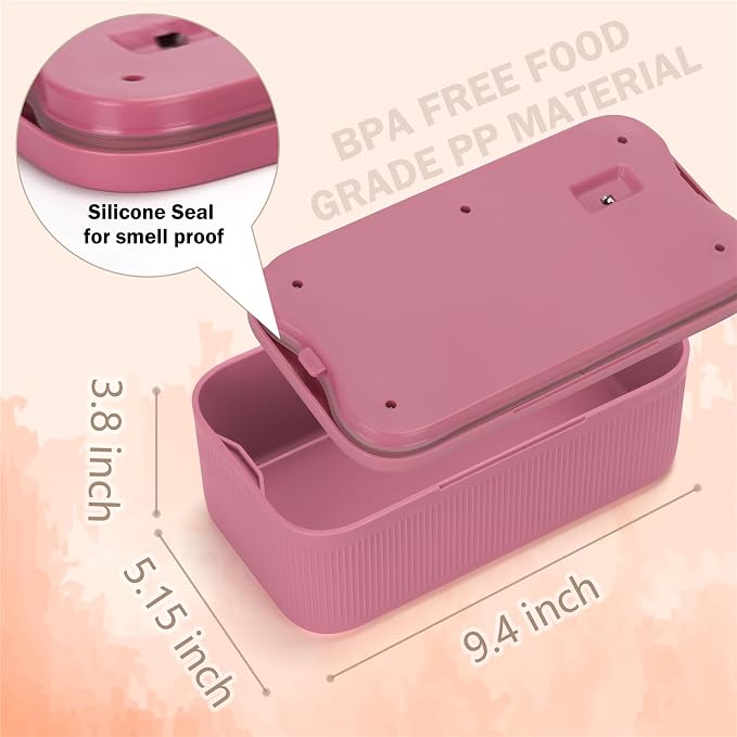SANIDIKA Lockable Storage Box, Locking Medicine Box, Cell Phone Locked Jail, Food Medical Lockbox, Containers Bin for Personal Refrigerator Home Office Organization Travel Gift,9.25 x 5 x 3.6 (Berry) - Image 2
