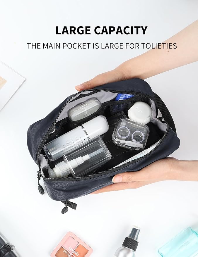 GOX Travel Small Toiletry Bag for Men Nylon Dopp Kit Medicine Bag Organizer Pouch Shave Kits for Teens Bathroom Compact Navy 9.8 * 4.3 * 3.3 Inches - Image 6
