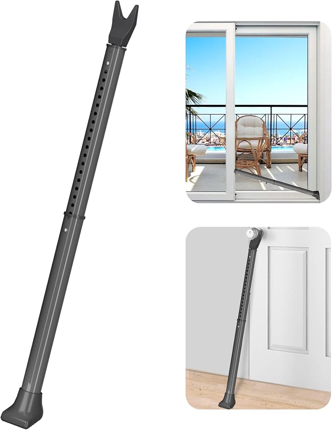 AceMining 1 Pack Door Security Bar, Patio Door Lock, 20-50 in | Sliding Glass Door Security Bar for Patio Door, Window Security and Door Stopper Protection, Grey by AceMining