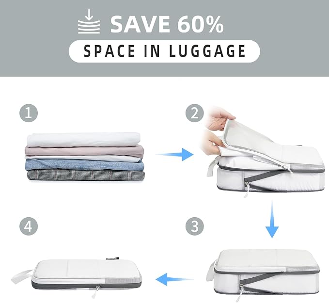 BAGAIL 6 Set Ultralight Compression Packing Cubes Packing Organizer for Travel Accessories Luggage Suitcase Backpack - Image 4