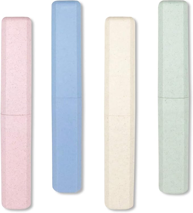 Mulbozy 4 Packs Portable Travel Toothbrush Case, Breathable Plastic Toothbrush Holder for Home, Travel, Business, Camping, School by Mulbozy