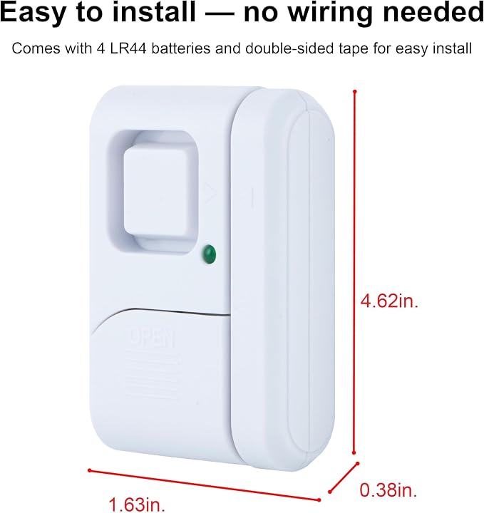UltraPro Personal Security Window and Door Alarm, 4 Pack, Wireless Chime | DIY Protection, Burglar Alert, DIY Protection, Home Security, Ideal for Home, Garage, Apartment and More, 45174 - Image 2