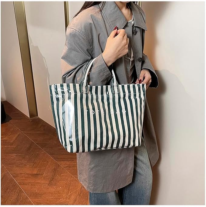 Lushandy PVC Tote Bag for Women Jelly Beach Bag Top Handle Hobo Handbag | Water-Resistant, Wipe Clean, Lightweight - Image 5