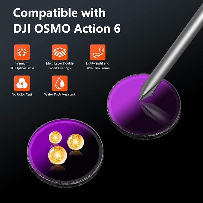 AMAZEAR Master CPL Filter for DJI OSMO Action 6 Accessories, Action6 Pro Circular Polarizing Lens to Reduce Glare & Enhance Colors, Professional HD Optical Glass Filter - Image 5