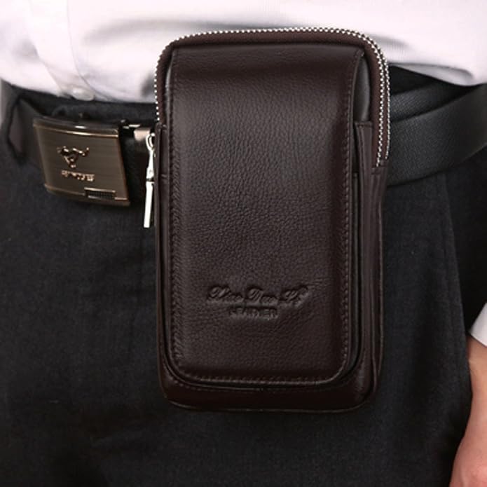 Leather Waist Pack Phone Belt Bag for Men Loop Holster Wallet Cellphone Case Pouch Pack Clip Money Purse - Image 2
