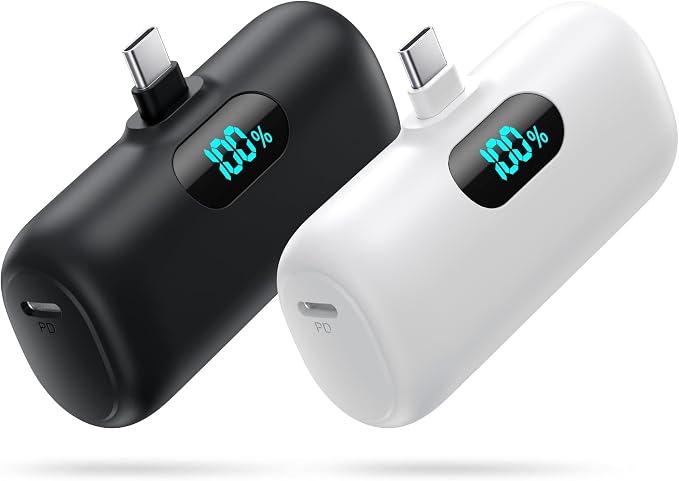 [2-Pack]Portable Charger for iPhone 17/16/15,Mini Power Bank 5000mAh PD USB C Portable Phone Charger,Travel Essential Battery Pack for iPhone 17/17 Air/16/16 pro/15/15 pro Max/Android/Samsung/Moto/LG by Swyop