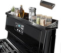 STUTOV 30" Magnetic Stove Top Shelf – Black Stainless Steel Spice Rack and Seasoning Organizer – Kitchen Shelf for Back of Stove – Over Stove Rack and Storage Organizer by STUTOV