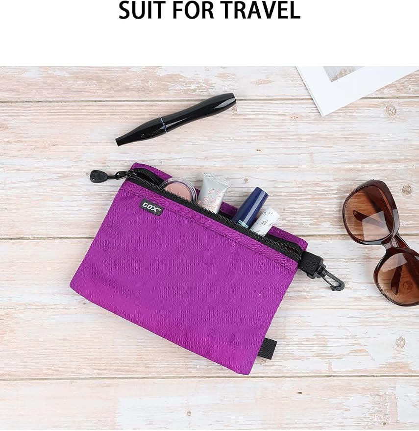 GOX Small Toiletry Bag for Men Bulk Cosmetic Bag Dopp Kit Carry On Zipper Pouch Organization Nylon Small Packing Sack Waterproof (Purple) - Image 8