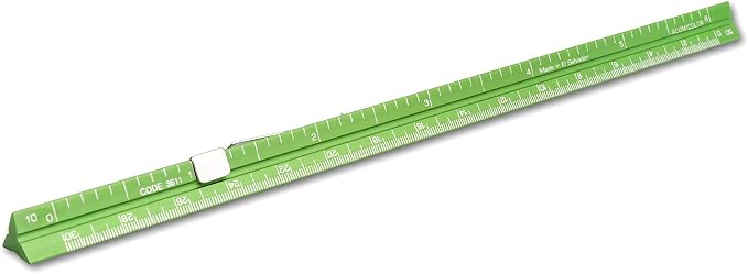 Alumicolor 3611-6 Aluminum Combination Pocket Scale With Clip, 6IN, Green by Alumicolor