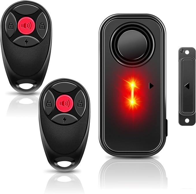 Greencycle Door Alarm with 2Remotes,Door Alarms for Kids Security,Pool Safety Alarms for Doors and Windows,113dB,Alarm/Doorbell Mode,IP66 Waterproof Home Security Sensor Outdoor Garage Apartment by greencycle