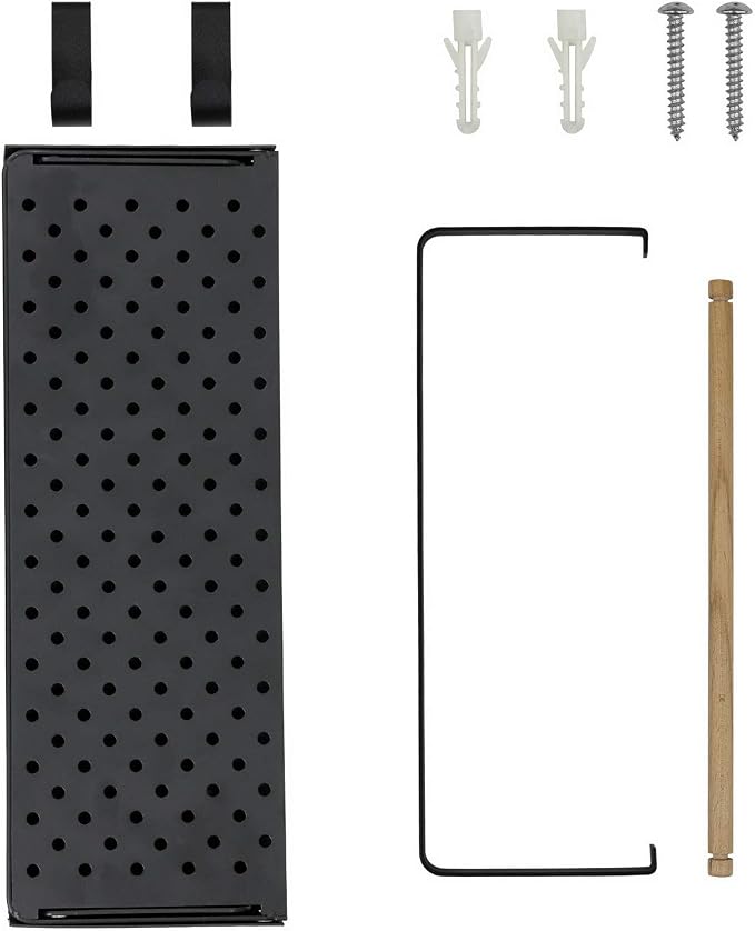 Jolitac Magnetic Fridge Spice Rack- Space Saving Organizer Black Shelf on Refrigerator, Kitchen Paper Towel Holder, Foldable Design (Black-Small) - Image 8