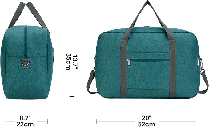For United Airlines Foldable Carry on Bag 22x14x9 Travel Duffel Bag Packable luggage Duffle for Women and Men 40L (Teal) - Image 4
