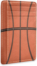 Front Pocket Minimalist Leather Slim Wallet Credit Card Holder Basketball for Men & Women by Unknown