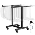 VEVOR Folding Chair Rack, 200 LBS Capacity, T-Shape Chair Cart for 14 Chairs, Heavy-Duty Metal Chair Storage Dolly with Rubber Wheels, Multi-Function Chair Holder for Party Event,Hotel, Matte Black by VEVOR