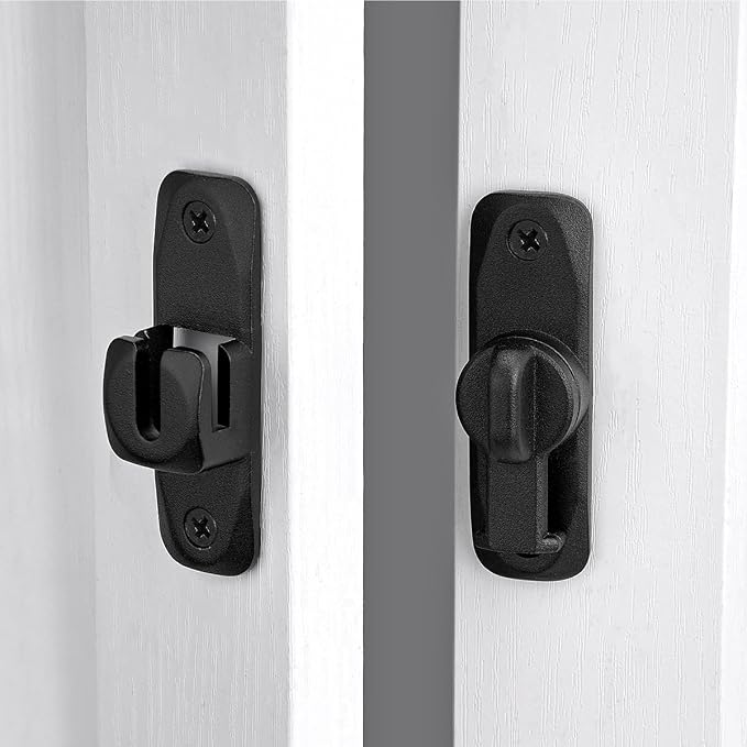 3 Pcs Matte Black 90/180 Degree Sliding Door Latches,Right Angle Door Lock | Zinc Alloy Flip Latch,Barn Door Latch,Cabinet Lock,for bedroom,cabinet,drawer,Gardens,Wine Cabinet,garage,window,Pet Cage - Image 6