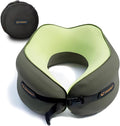 Cesperi® Ergonomic Travel Neck Pillow for Airplanes & Cars, Large | CertiPUR-US® Certified Memory Foam, Washable Cover, Travel Bag, Large Neck Fit, Neck Pillow for Flights (Avocado Green) by Cesperi%C2%AE