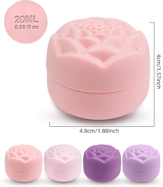 Travel Containers for Cosmetics Toiletries - 0.88 Oz 4 Pack Small Silicone Refillable Mini Jars with Lid Handcream Eyes Cream Hair Gel Wax Pills Moisturizer Earrings Container Rose(4 colors) - Image 2