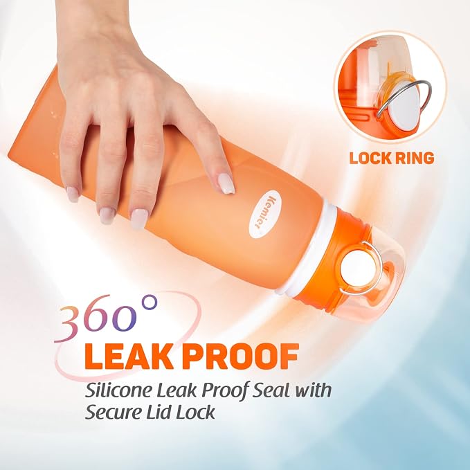 Collapsible Silicone Water Bottles-750ML,Medical Grade,BPA Free Travel Water Bottle Can Roll Up,26oz,Leak Proof Foldable Sports & Outdoor Water Bottles - Image 5