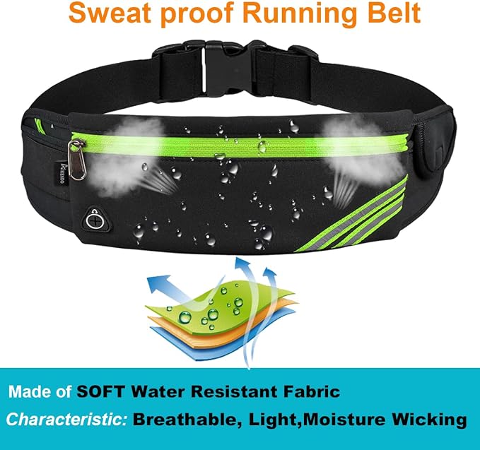 AIKENDO Slim Running Belt Fanny Pack Phone Holder Money Belt Women and Men | Waist Pack Bag for Hiking Cycling Workout Travelling, Reflective Runners Belt Jogging Pouch, Sport Gear Accessories - Image 4