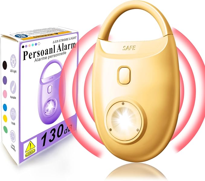 Personal Safety Alarm for Women – 130dB Loud Emergency Siren with Strobe LED Light – Self Defense Keychain by Women Students Girls by SRTKBEU