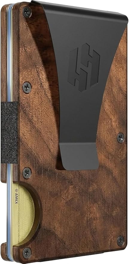 Wallet for Men - Slim RFID Blocking Metal Wallet with Money Clip, Minimalist Front Pocket Credit Card Holder, Small Mens Wallet by HAYVENHURST