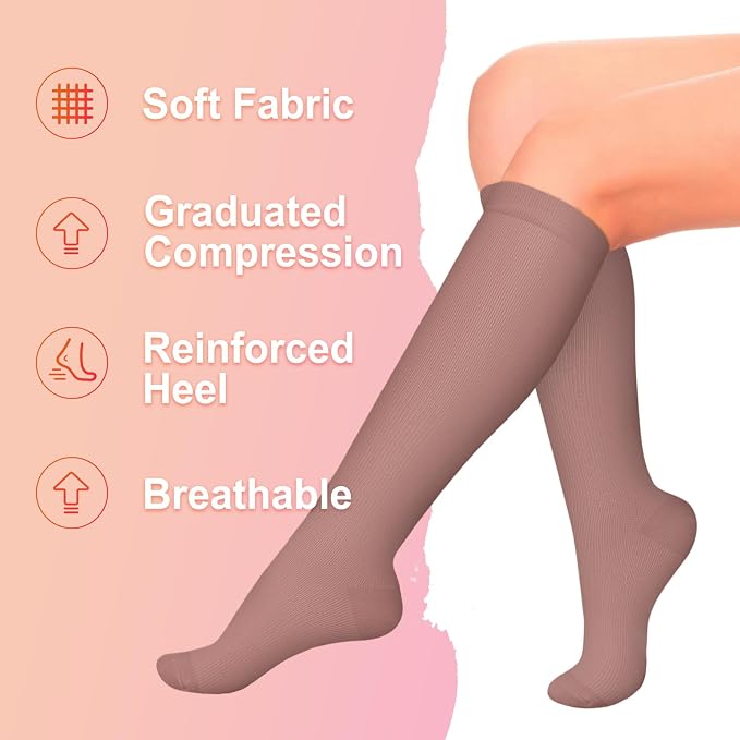 4 Pairs Compression Socks for Women Circulation-Best Support for Nurses,Running,Athletic,Travel - Image 5