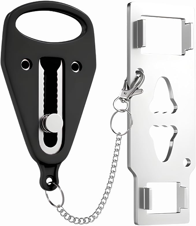 Portable Door Lock for Travel – Hotel Door Locks for Travelers Security – Door Safety Lock from Inside for Home & Apartment – Travel Locks for Hotel Rooms – (Black) by PocketLock