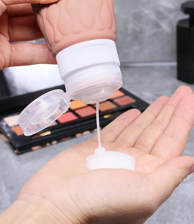 3.4oz Silicone Travel Bottles for Toiletries Refillable Liquid Accessories | for Shampoo and Conditioner, TSA Approved Leakproof Squeeze Bottles Travel-friendly with Labels/Clear Bag - Image 4