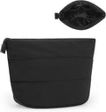 Relavel Mini Makeup Bag, Cute Toiletry Bag Organizer, Black | Smaller Cosmetic Pouch for Women, Portable Traveling Car Bag for Essentials with Compartment by Relavel