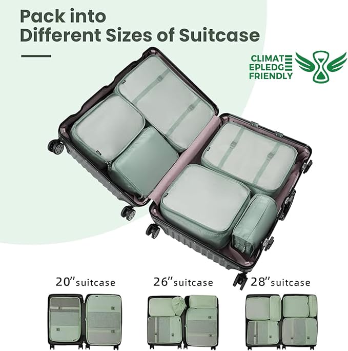 BAGAIL 6 Set/8 Set/10 Set Packing Cubes Various Sizes Packing Organizer for Travel Accessories Luggage Carry On Suitcase - Image 7