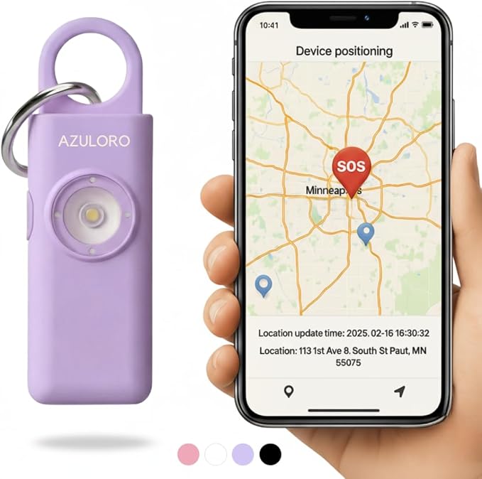 Personal Alarms for Women Loudest – Safety Keychain Self Defense – Personal Alarm Siren with SOS & Emergency Call – Keychain Alarm for Women – Gifts for Teenage Girls – Protection for Girls (Purple) by Unknown