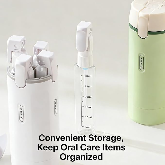 EdenEcho 4 in 1 Travel Dispenser, 4 Pack 1OZ/30ML Travel Bottles with Stickers for Toiletries, Leak Proof Travel Size Containers, Portable for Shampoo Lotion Conditioner Cream Green - Image 8