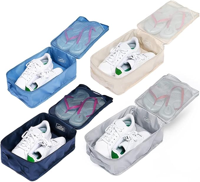 Travel Shoe Bags, Foldable Waterproof Shoe Puches Organizer-Double Layer (Multi-colored4) by JJ+POWER