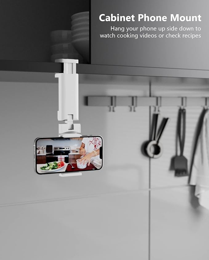 MiiKARE Travel Essentials Airplane Phone Holder, Universal Handsfree Phone Mount for Flying with 360 Degree Rotation, Travel Must Haves Phone Stand for Desk, Tray Table, White - Image 5